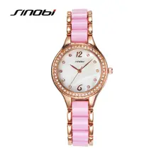 Sinobi moda feminina pulseira relógios para senhoras elegantes em ouro rosa diamante relógio de pulso feminino relógio relojes mujeres l09