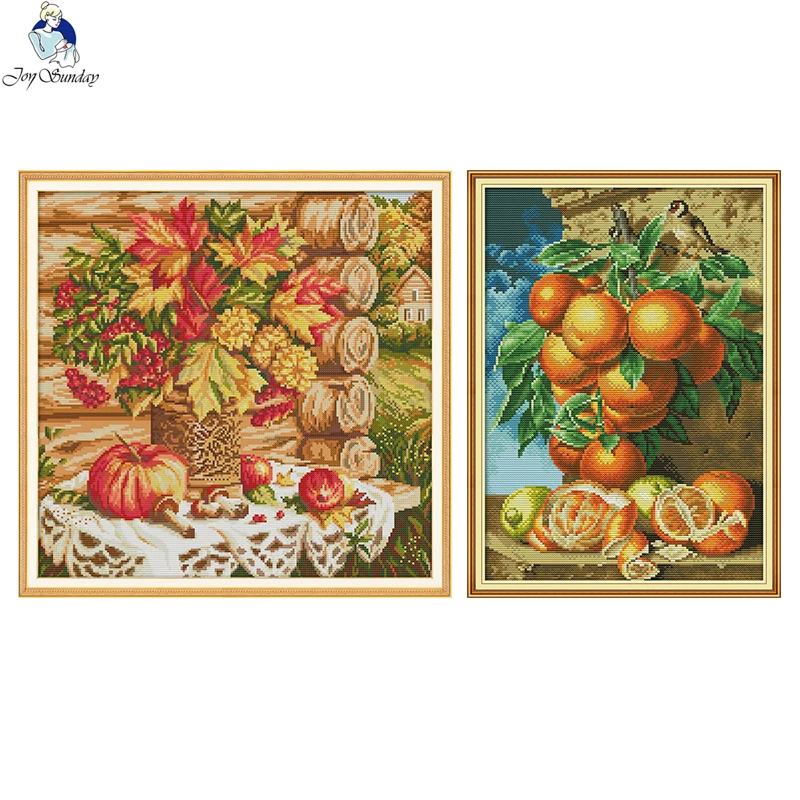

The Harvest Of Autumn Pattern Cross Stitch Kits 11CT Printed Fabric 14CT Counted Canvas DMC Chinese Cross-stitch Needlework