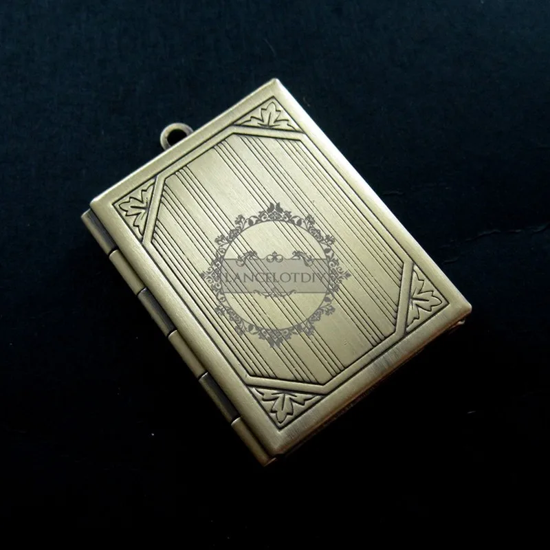 27x35 мм квадратный Винтажный стиль старину серебро, бронза, серебро книга форма кулон с фото Шарм DIY Ювелирные изделия поставки 1191038