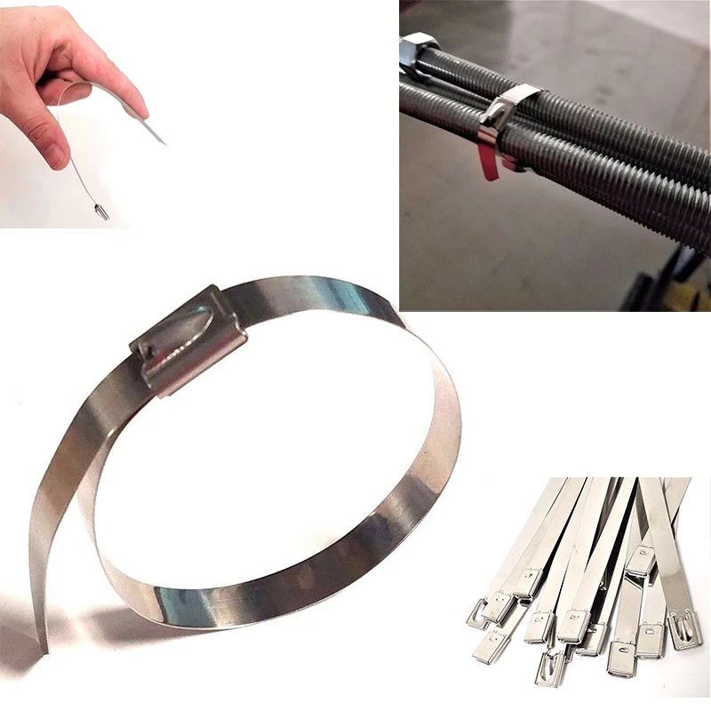 

5/10pcs Stainless Steel Self Locking Cable Tie Wraps 7.9x500mm 20" Excellent chemical resistance no burning anti-magnetic