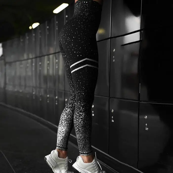2019 горячие женские леггинсы с высокой талией с принтом тонкий крой эластичный формирователь длинные брюки для спорта BS88