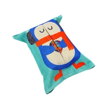 1 шт. хлопковая ткань мультфильм Пингвин салфетка с узором коробки для бумажных салфеток Обложка сумка для спальни