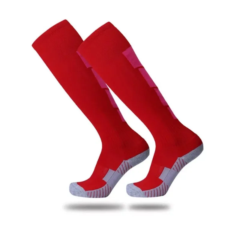 Популярные беговые ездовые длинные баскетбольные мужские носки красные Дышащие