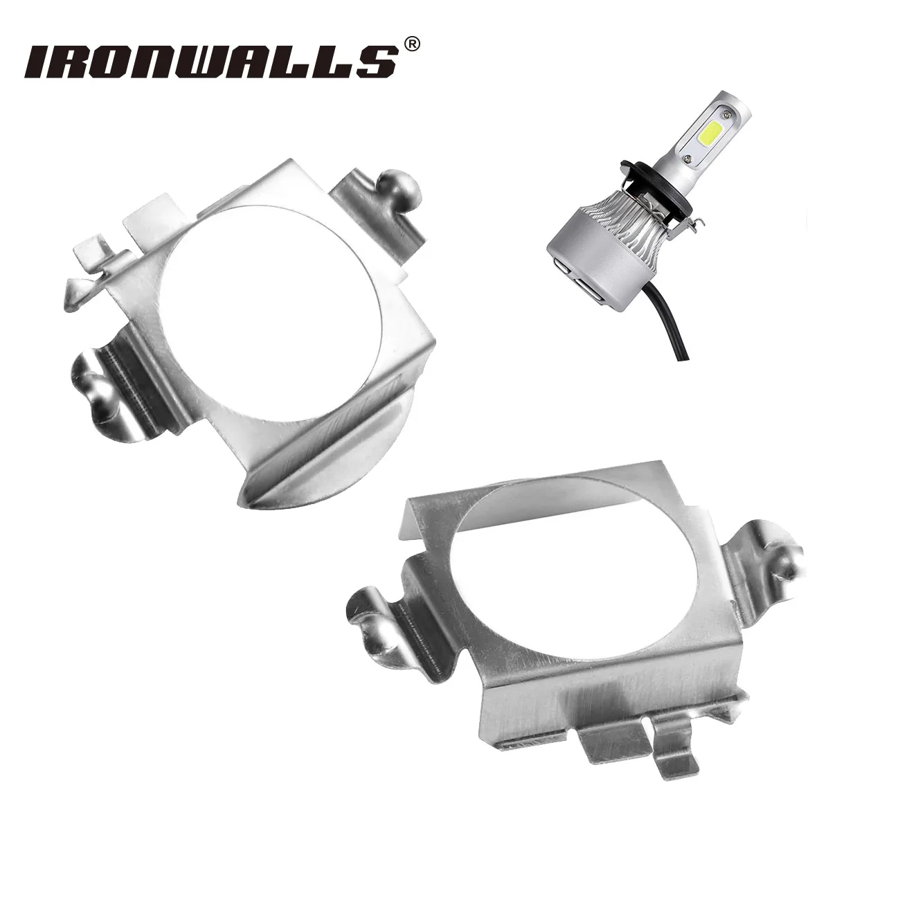 Ironwalls 2x H7 Car Led Headlight Adapter Base kit Bulb Holder
