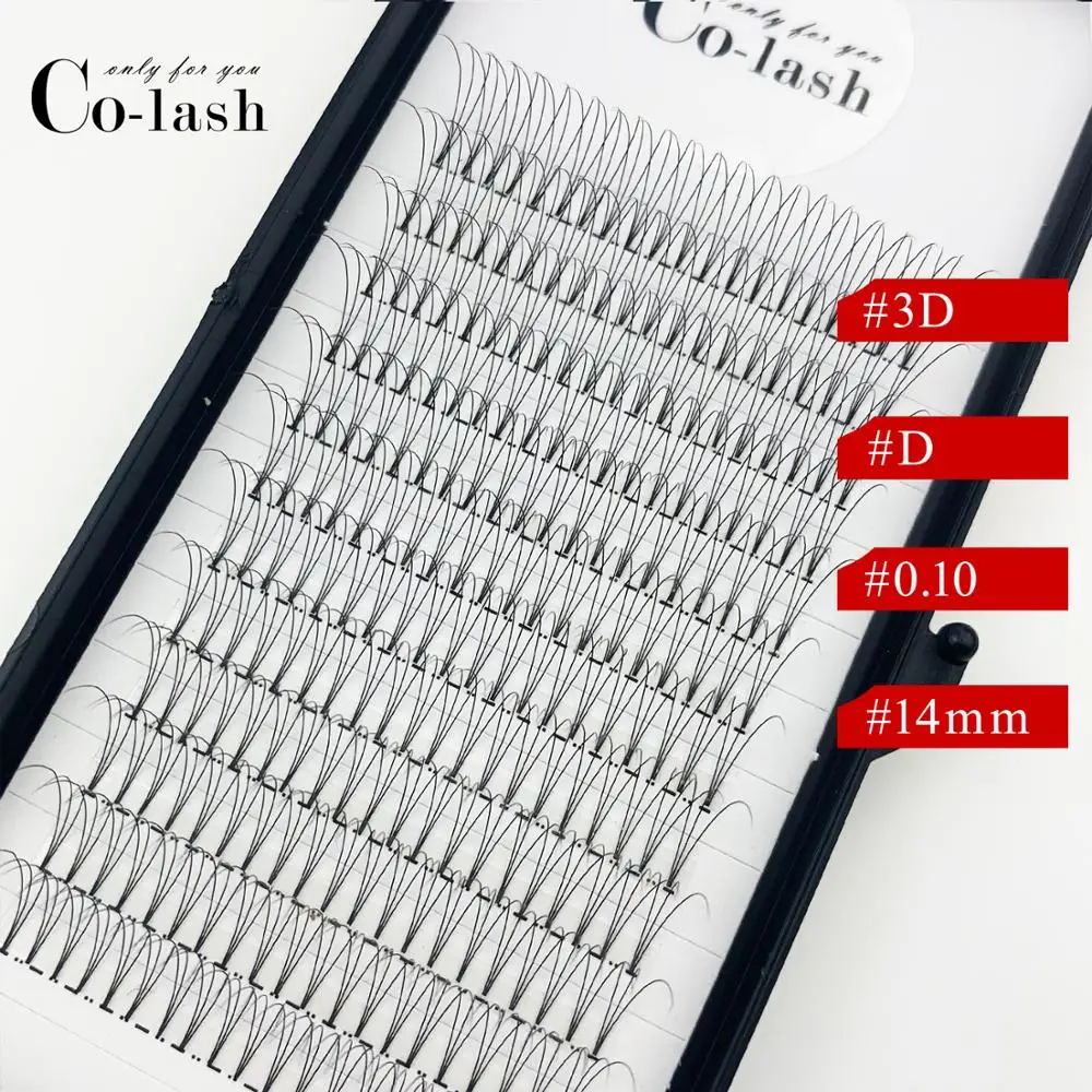 Colash, 12 линий, 3D, русские, предварительно изготовленные, объемные, веерные ресницы, удлинение D Curl, толщина 0,10, термоскрепленные ресницы, инструменты для макияжа