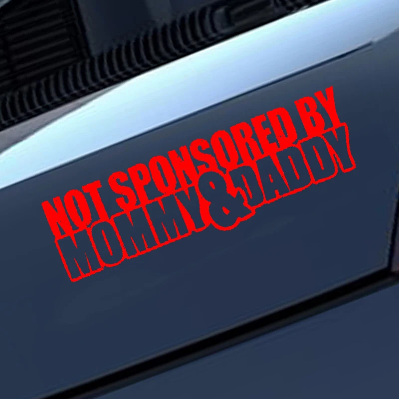 

HotMeiNi Car Sticker Jdm styling Window Bumper Decal Vinyl Truck Fridge Waterproof Text Not Sponsored by Mommy & Daddy 18cm