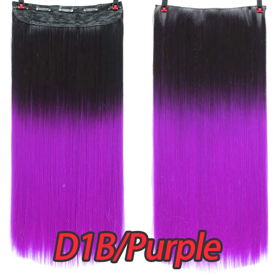 Pageup 24 дюймов Длинные Синтетические волосы клип в наращивание волос термостойкие накладные волосы естественные волнистые волосы кусок 60 см - Цвет: D1B.Purple