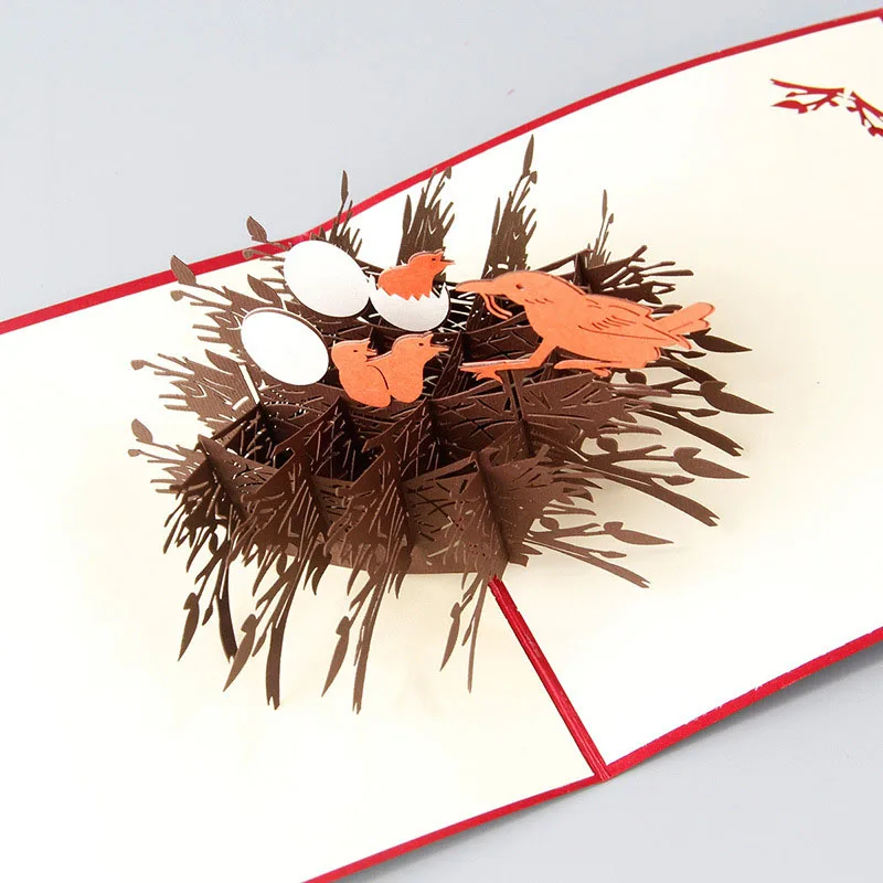  3D Laser Cut Handmade Love Nest Paper Invitation Greeting Cards PostCard Teachers' Day Mother's Day - 32792714392