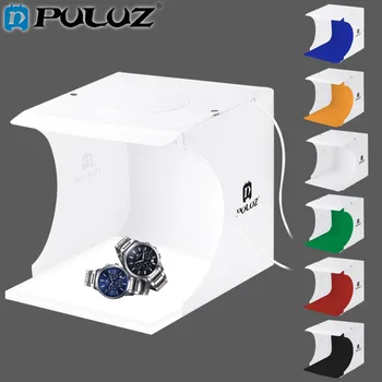 

PULUZ Mini 22.5 LED Photography Shadowless Bottom Light Lamp Panel Pad +2LED Panels 20CM lightbox Photo Studio Shooting Tent Box