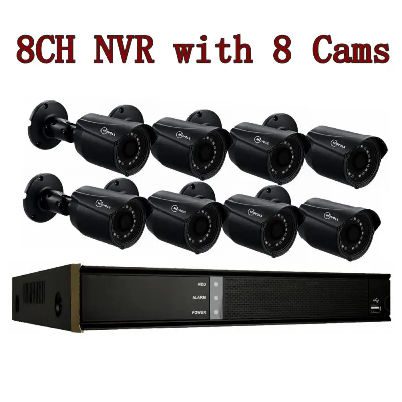 8CH 2MP XVR CCTV Системы 1080P AHD CCTV H.264 4/6/8 шт. видеонаблюдение Системы открытый Водонепроницаемый IR-CUT камеры безопасности системы DVR kit Movols - Цвет: 8CH XVR with 8 Cams