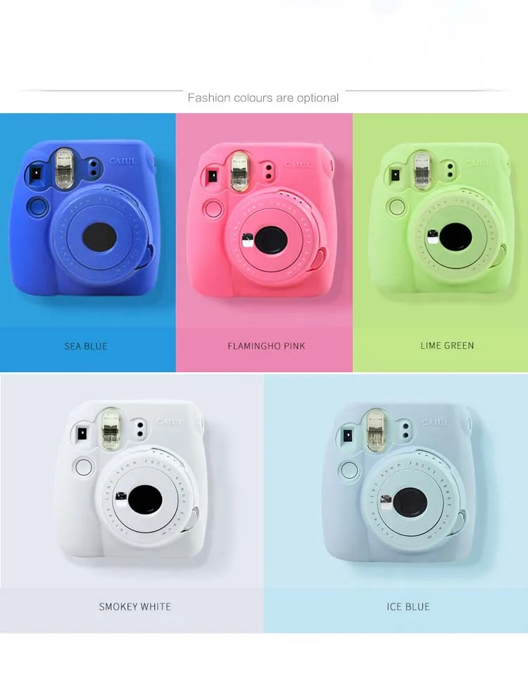 CAIUL чехол для камеры моментальной печати для Fujifilm Instax Mini 9 Mini 8 8+ чехол, Классический фосфоресцирующий желеобразный чехол для камеры