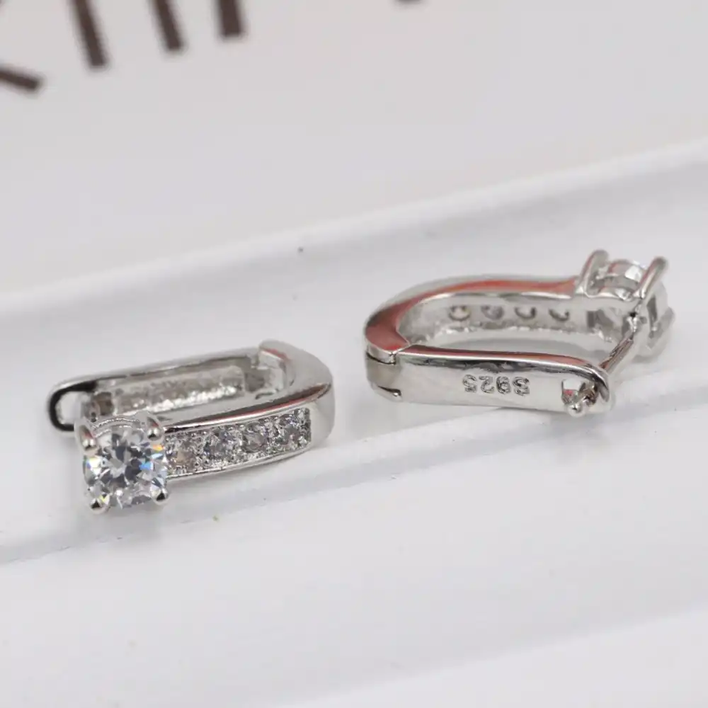 Бесплатная доставка серьги циркон покрытием женские 925 серебро один Micro декор циркон серебряные серьги