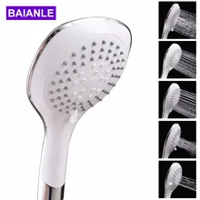 Five function Handheld Shower Head saving water ABS Plastic with chrome Round shower heads Bathroom Accessories new universal 3 mode function shower heads chrome handheld bathroom water shower head for bathroom tools