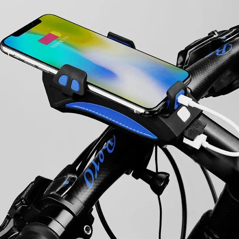 

Bicycle Phone Holder Light Cycling Waterproof Bike Headlight Mobile Phone Bracket USB Rechargeable Bicycle Holder Front Lamp