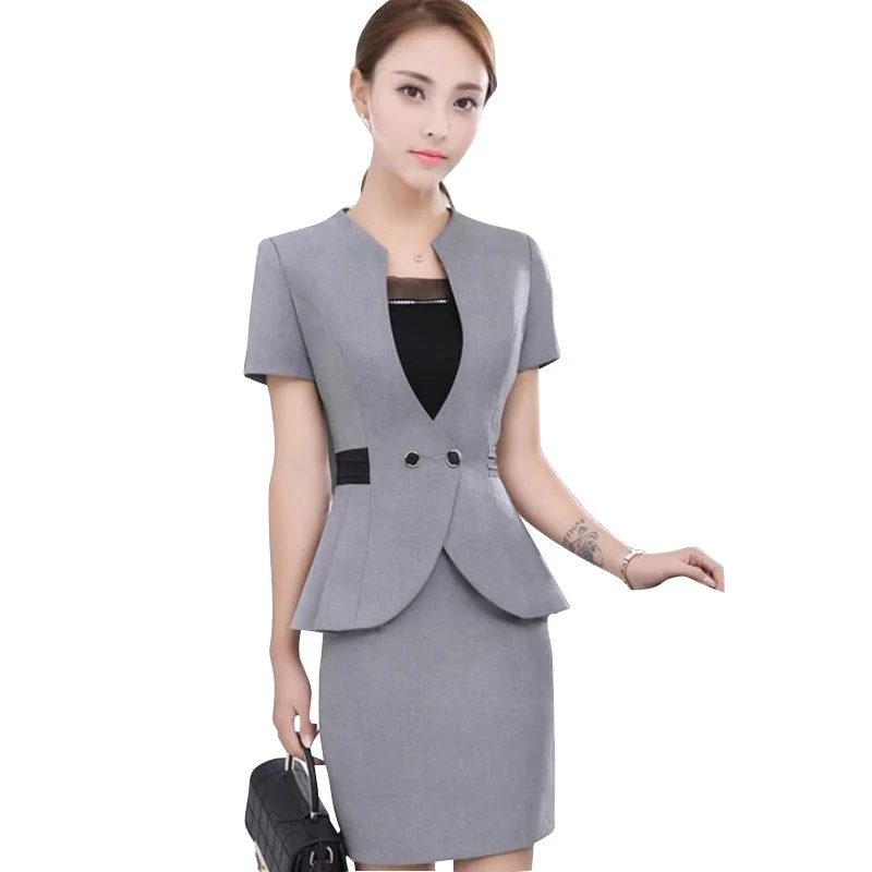 Summer fashion women skirt suit formal elegant Double