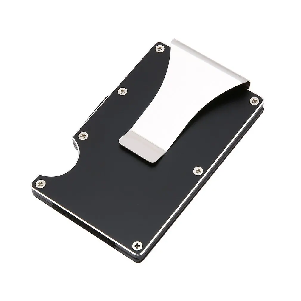 

2018 Hot Multifunctional Fashion Silver Edge Aeronautical Aluminum Alloy Card Holder Case Anti-magnetic Card Holder Wallet Bag
