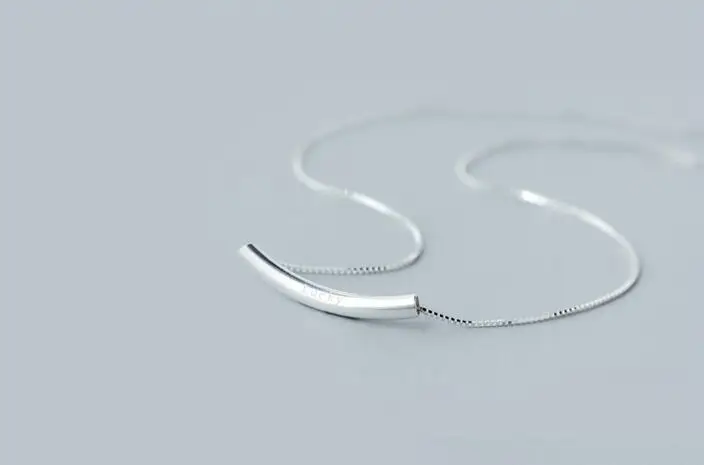 Женские настоящие. 925 серебро Lucky Bar Arch/Смайл кулон ожерелье Стерлинговое серебро ювелирные изделия подарок GTLX1060