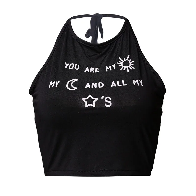 Повседневные короткие топы Camis You are my sun my moon and all my stars жилет на бретелях с буквенным принтом топы на бретелях