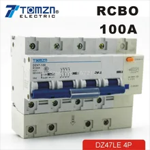 DZ47LE 4 P 100A D типа 400 V~ 50 Гц/60 Гц остаточный ток выключателя с по току и защита от протечек RCBO