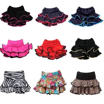 

Girls Latin Dance Skirt Children Women Leopard Print Performance Ballroom Samba Chacha Dancing Dress Kids Practice Mini Skirts