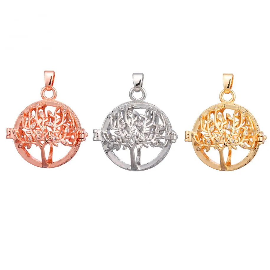 High Quality Nice Tree Cutout with Zircon Stones Fashion Locket Cage DIY Pendant | Украшения и аксессуары