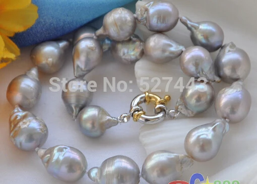 

Wholesale HUGE 16" GRAY BAROQUE KESHI REBORN PEARL NECKLACE