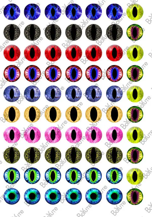 BoYuTe 70 шт Круглый 10 мм кабошон глаз изображения микс стеклянный камень Кабошон Diy аксессуары Запчасти - Цвет: BYTC0112