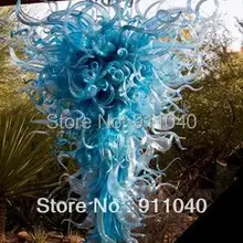 Большой Размеры современная мода Освещение Дизайн синий Стекло люстры