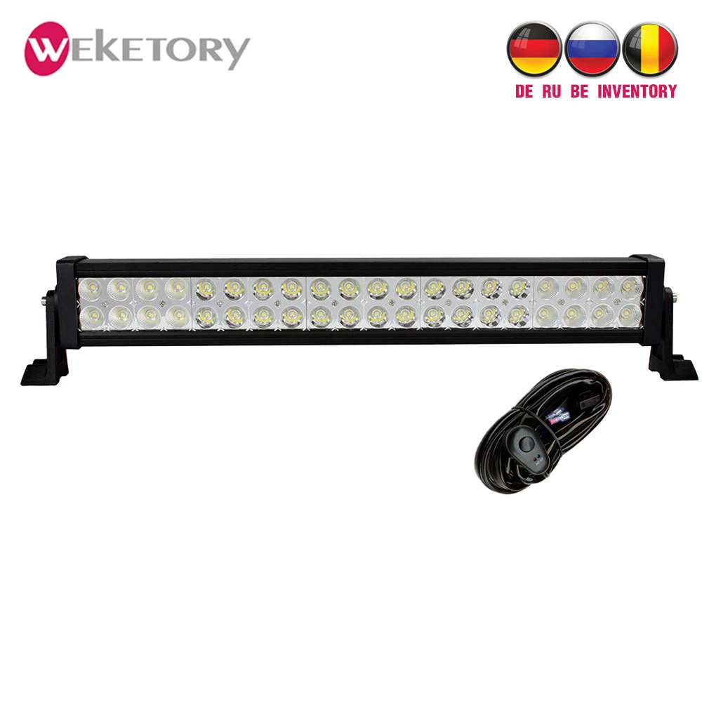 

weketory 22 Inch 120W LED Light Bar for Work Driving Boat Car Truck 4x4 SUV ATV Off Road Fog Lamp Spot Flood Beam with Wiring