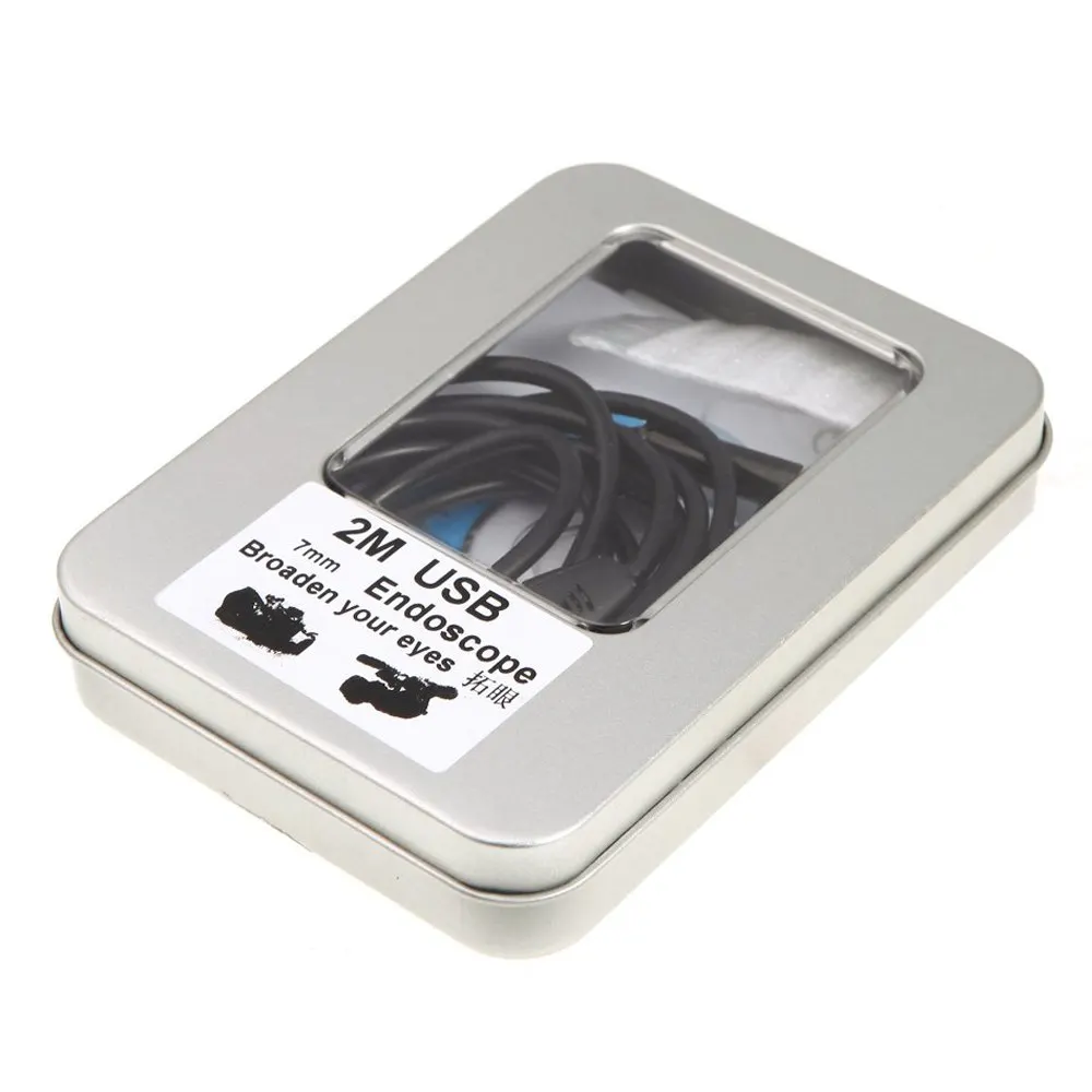 

2 pcs of MOOL Waterproof 7mm USB Inspection Borescope Endoscope Snake Scope with Snapshot Button 6pcs LED 2m Tube