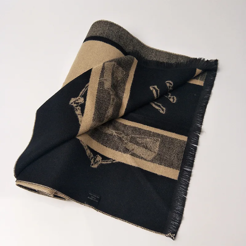 men wearing scarves Winter Cashmere Scarf For Men Wool Long Scarves Geometric Print Warm Scarfs Fashion Brand Designer Business Man Shawl Wrap 2018 male scarf