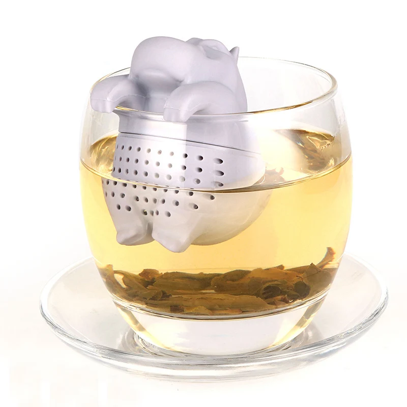 Cute Kawaii hippo Shape Silicone Tea Infuser Coffee Loose Leaf Strainer