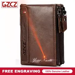 GZCZ новый оригинальный кожаный для мужчин кошелек на молнии короткие женские кошельки мужской классический Poucht держатель для карт carteira