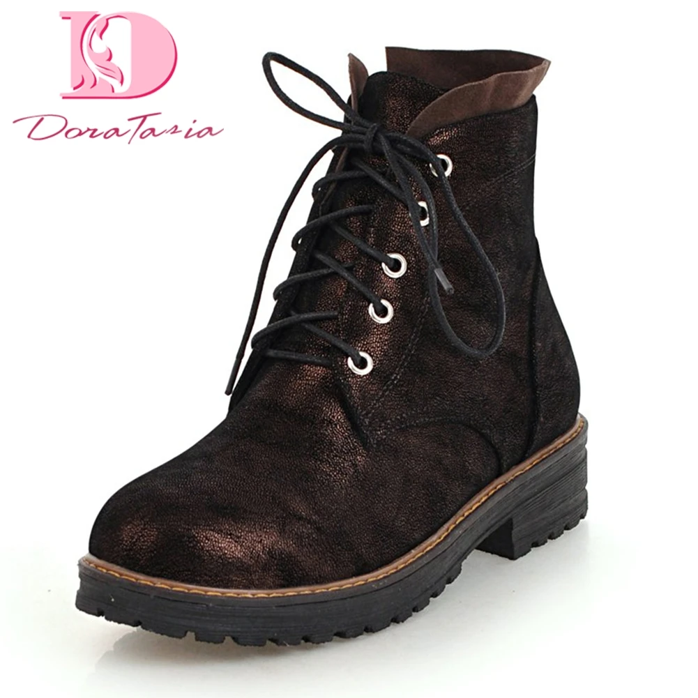 

Doratasia New Arrivals Large Size 34-43 Platform Zip Up Boot Woman Shoes Ankle Boots Hot Sale winter martin boots Women Shoes