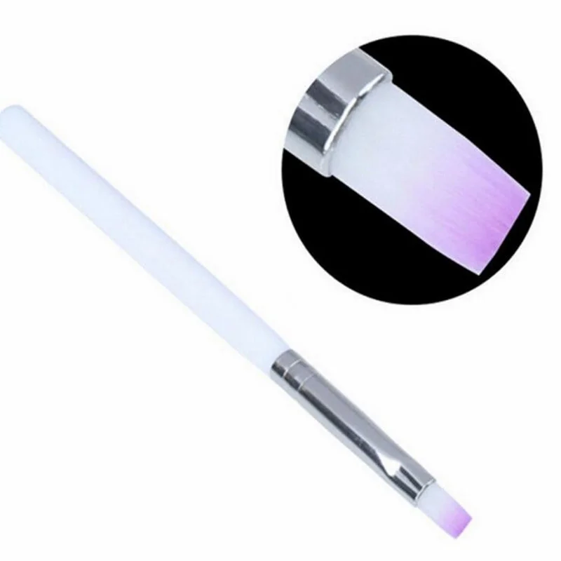 

1Pc White Nail Brush Nylon Hair Ombre Brush Nail Art Brushes Soft Nails Manicure Tools For Gradient UV Gel Nail