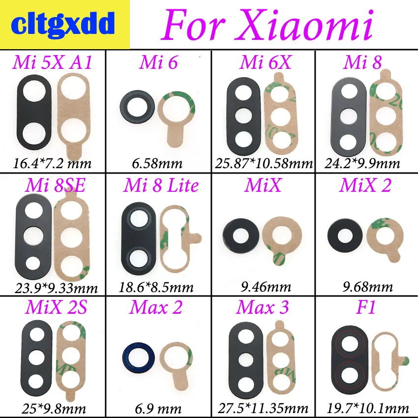 Стеклянная крышка для объектива задней камеры cltgxdd Xiaomi 5X A1 6 6X 8SE 8 Lite Mix 2 2S Max 3 F1 с