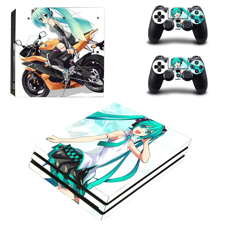 Hatsune Miku Skin PS4 Pro стикер s Play станция 4 Pro Виниловая Наклейка для sony Playstation 4 Pro консоль и два контроллера - Цвет: YSP4P-1080