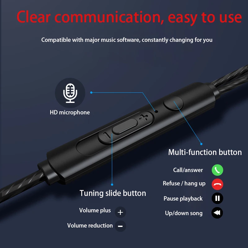 Hifi Devices Earbuds Bass Earphone For Phone Gaming In Ear Headphones Sport Headset Earphones With Microphone Fone De Ouvido