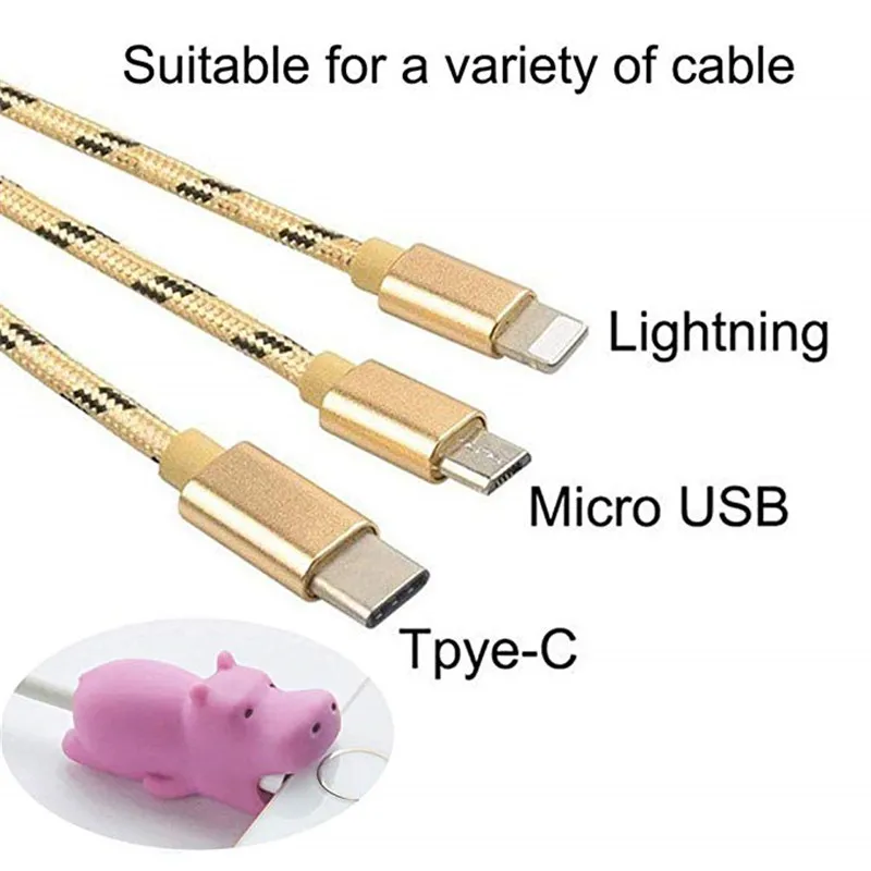 Милые животные укуса прекрасный анти-сломается USB протектор для кабеля передачи данных Универсальный сматыватель кабеля для iPhone зарядное устройство кабель шнур крышка