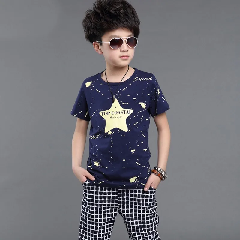 

New Boys Clothes 6 Years Print 5-11 old Kids Sets Summer Boys Clothes 9ST012