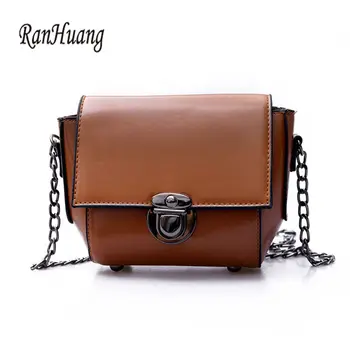 

RanHuang New 2019 Women Small Shoulder Bags Chains Messenger Bags Women's Pu Leather Crossbody Bags Black Brown bolsa feminina