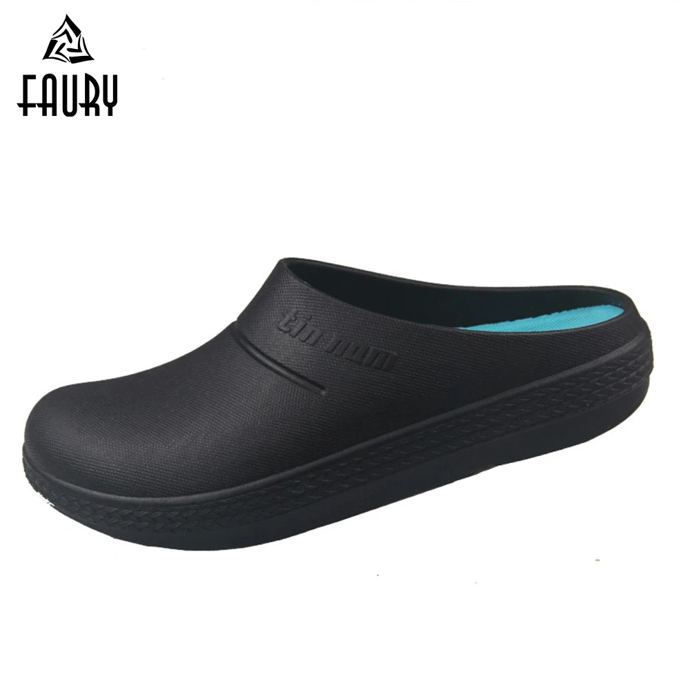 IQAXC Non-Slip Work Shoes - Water Resistant Leather Slip-Ons For Kitchen & Service Jobs