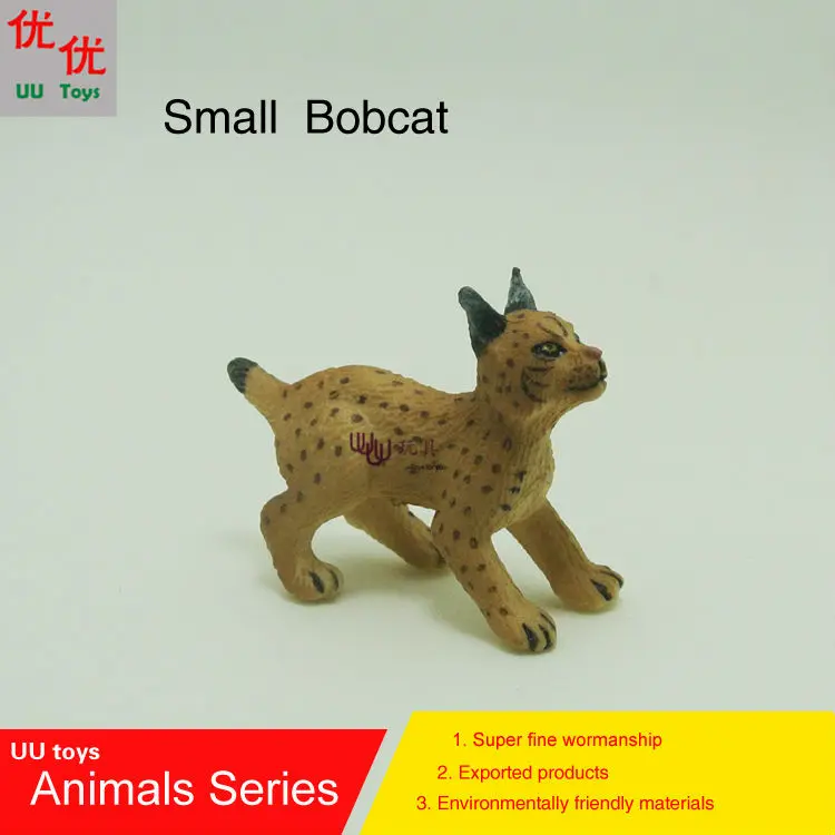 Hot toysSmall Bobcat Simulation model Animals kids toys children