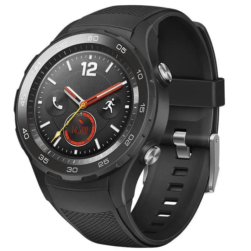 Оригинальные Смарт-часы huawei 2 с поддержкой LTE 4G, Версия Телефона, трекер сердечного ритма для Android iOS, IP68, водонепроницаемые, NFC, gps - Цвет: 4G verison black