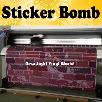 

Premium Brick Sticker Bomb Vinyl Roll Red Brick Style Sticker Bombing Wrap Air Bubble Free Graphics Size:1.50*30m/Roll