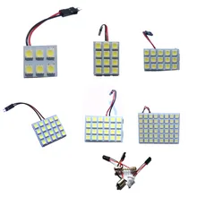 KTSCAR del Panel del coche Mapa de lectura de la lámpara 5050 6 12 15 20 24 48 LED Domo SMD Interior bombilla luces de techo BA9S T10 C5W adaptador de festón 12V 12V