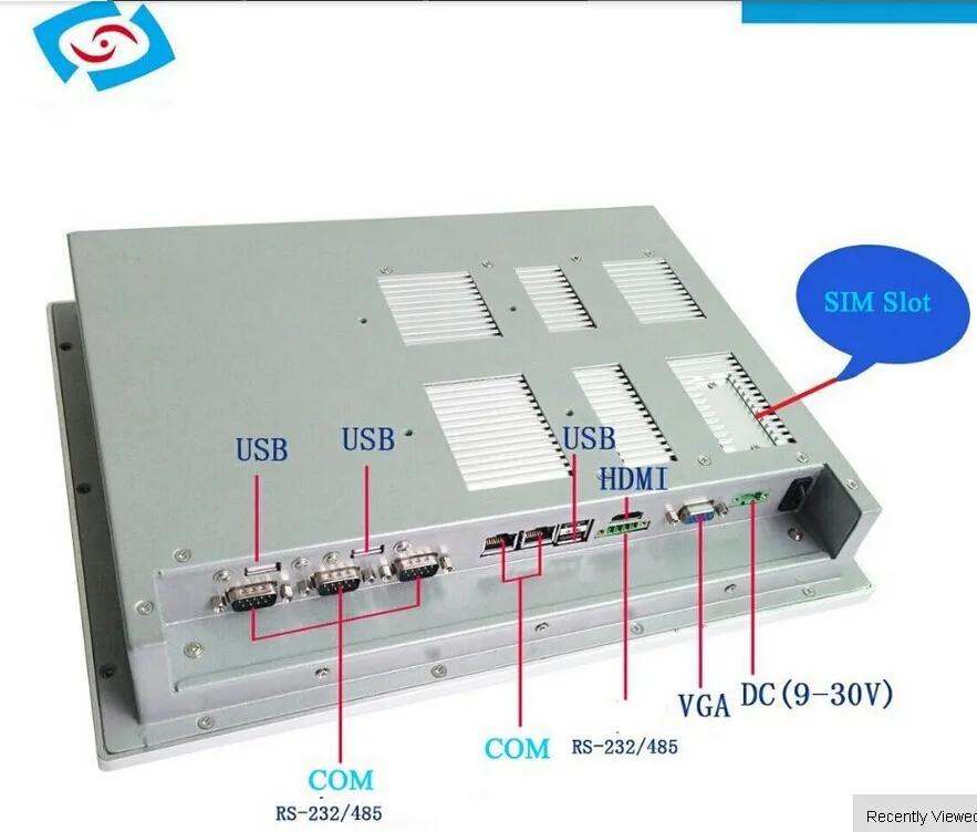 Безвентиляторный 12,1 дюймов Dual LAN 4* COM двухъядерный процессор Встроенная промышленная Сенсорная панель шт для монитора