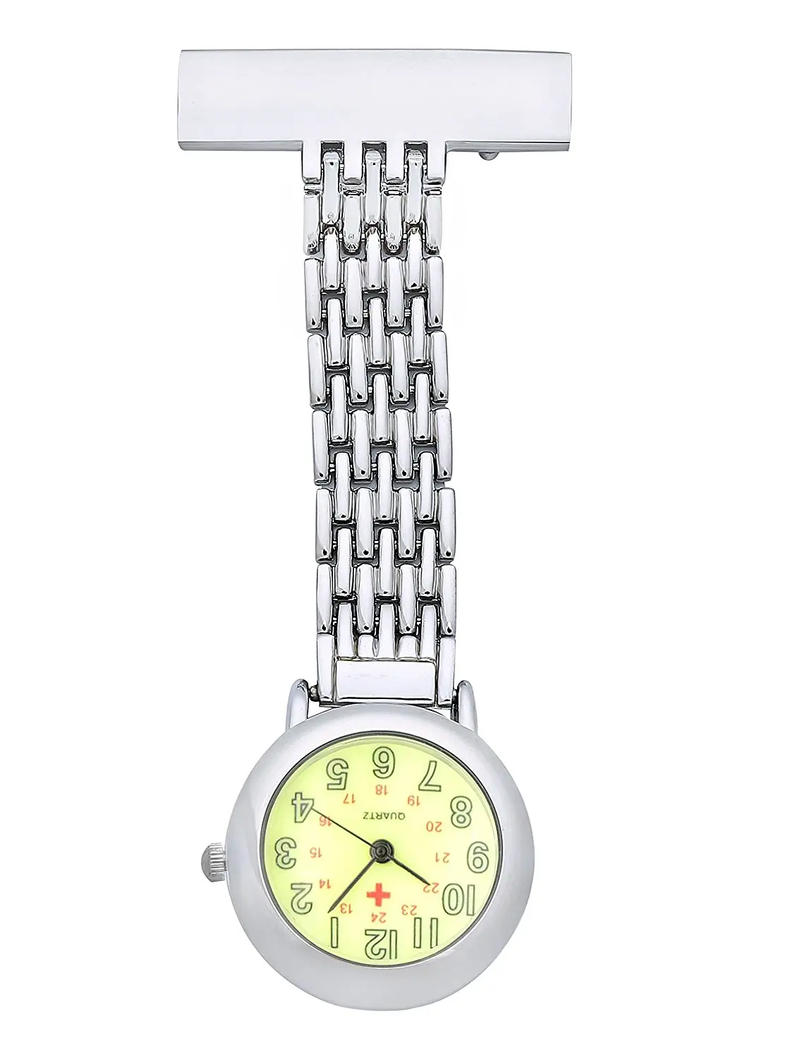 WEI PENG медсестры с отворотом Pin часы 24hr Военный Время аналоговый контроль инфекции часы зеленый циферблат Reloj De Bolsillo