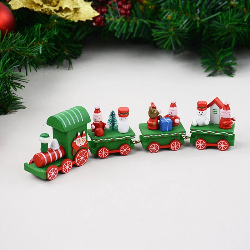 1 Pcs Wooden Train Christmas Christmas Little Train Christmas Ornaments