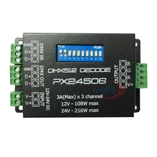PX24506 DMX 512 Decoder Driver 9A DMX 512 Amplifier 12V 24V led DMX512 controller for RGB LED strip Lights PX24506 DMX 512 Decoder Driver 9A DMX 512 Amplifier 12V 24V led DMX512 controller for RGB LED strip Lights